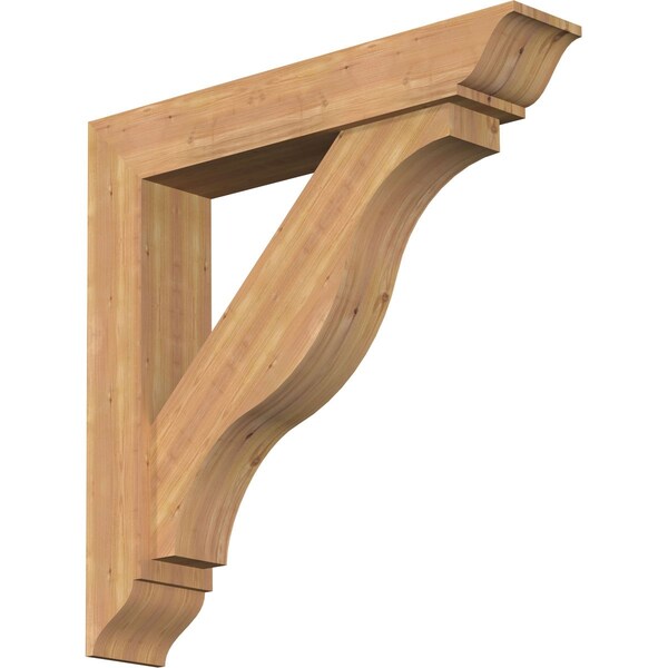 Ekena Millwork Funston Traditional Smooth Bracket w/ Offset Brace, Western Red Cedar, 7 1/2"W x 40"D x 40"H BKT0806X40X40FST01SWR - main